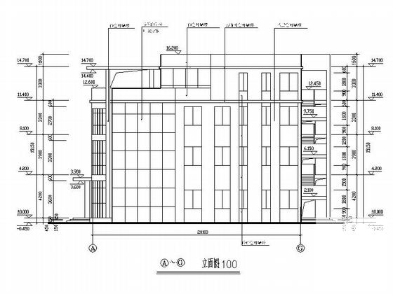 多层框架结构商务会所建筑施工CAD图纸 - 5