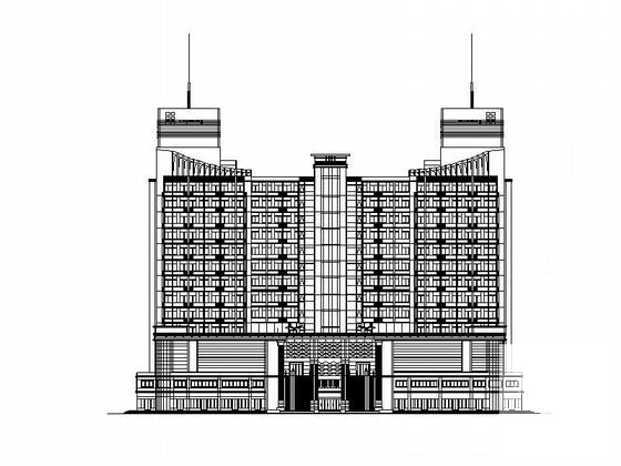 77米大型现代风格假日广场建筑设计CAD施工图纸(酒店式公寓) - 1