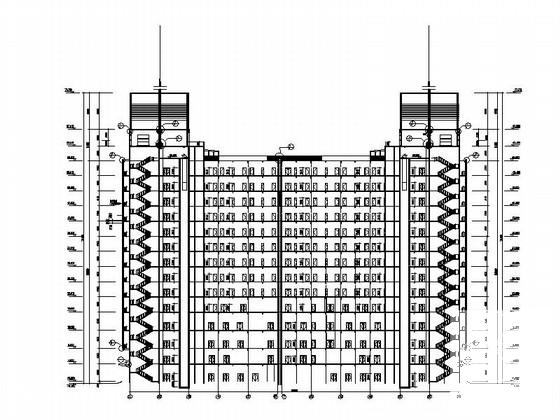 77米大型现代风格假日广场建筑设计CAD施工图纸(酒店式公寓) - 2