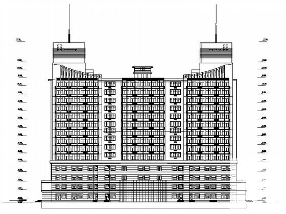 77米大型现代风格假日广场建筑设计CAD施工图纸(酒店式公寓) - 4