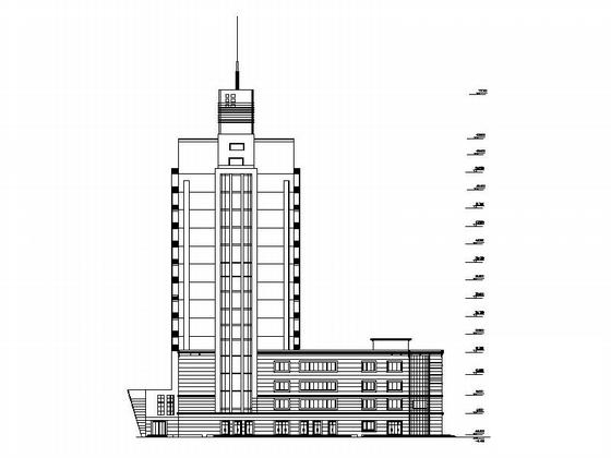 77米大型现代风格假日广场建筑设计CAD施工图纸(酒店式公寓) - 5