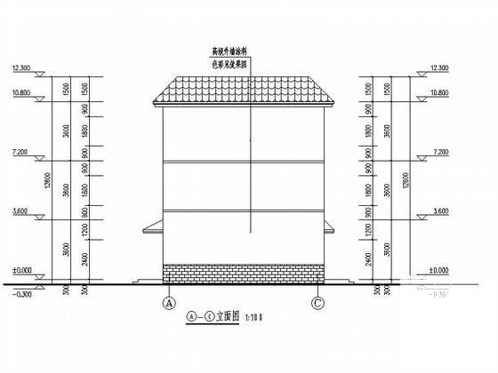 3层现代活动中心建筑CAD施工图纸 - 5