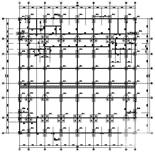 6层桩基础框架结构住宅楼结构CAD施工图纸(平面布置图) - 1
