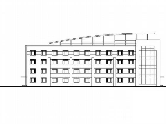 多层倾斜屋面食堂及招待所建筑施工CAD图纸（知名设计院） - 1