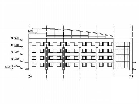 多层倾斜屋面食堂及招待所建筑施工CAD图纸（知名设计院） - 4