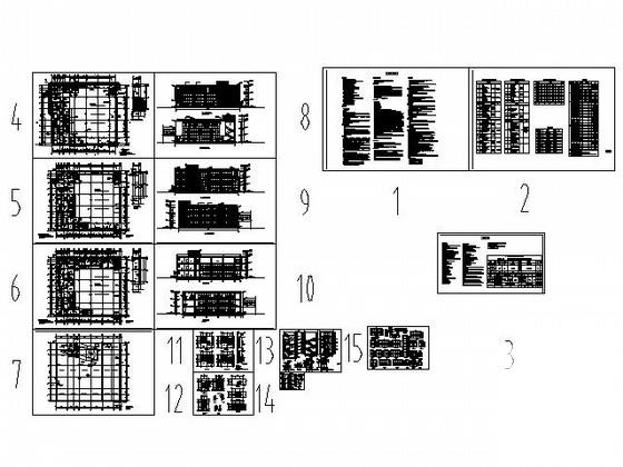 中学3层食堂建筑施工CAD图纸 - 4