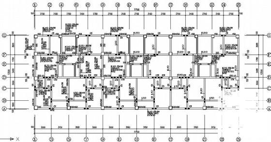 11层框架及剪力墙住宅楼结构CAD施工图纸（筏形基础） - 2