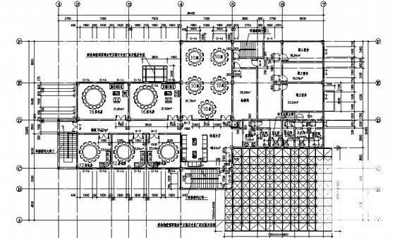 职业技术学院培训中心-餐饮中心建筑施工CAD图纸 - 3