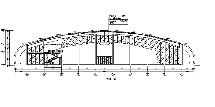 3层拱形屋面全民健身中心建筑施工图（最新图纸。含效果图）精 - 3