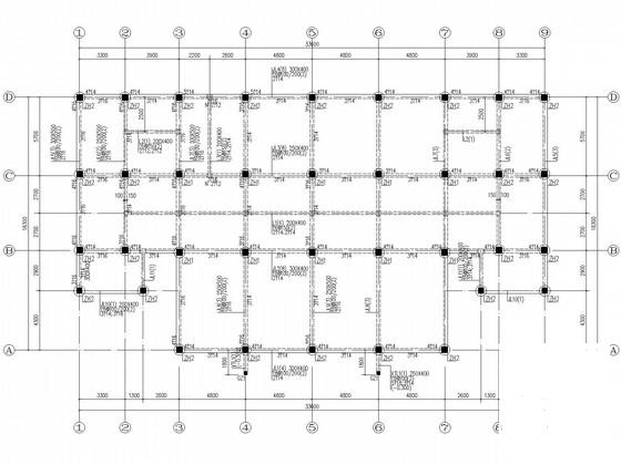 3层混凝土框架结构幼儿园结构设计CAD施工图纸 - 2
