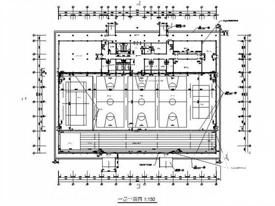 大学新区风雨操场建筑施工CAD图纸 - 3