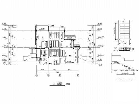 3层异形柱框架结构别墅结构CAD施工图纸（建筑图纸） - 5