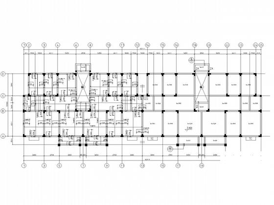 6层加阁楼框架安置小区结构CAD施工图纸(建施)(基础拉梁配筋) - 4