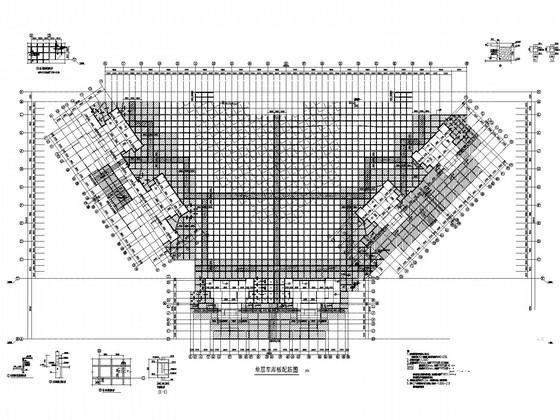单层独立基础车库结构CAD施工图纸(应力比简图纸)(平面布置图) - 3
