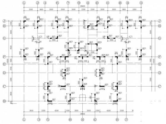 19层A级剪力墙住宅楼结构CAD施工图纸(筏形基础含建施) - 2