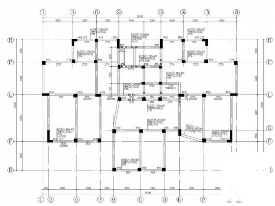 高档小区14层框架住宅楼结构CAD施工图纸（7度抗震）(梁平法配筋图) - 1