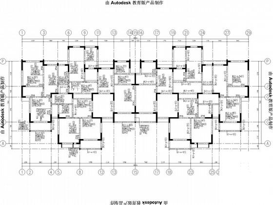 11层小高层住宅楼框剪结构CAD施工图纸(桩基、天然地基) - 1