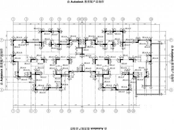 11层小高层住宅楼框剪结构CAD施工图纸(桩基、天然地基) - 2