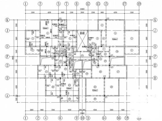 17层剪力墙结构经济适用房结构CAD施工图纸（DDC工法CFG桩）(现浇钢筋混凝土) - 3