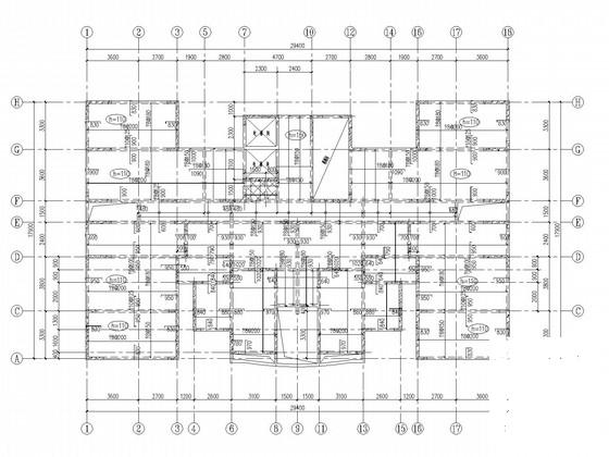地下两层地上18层剪力墙住宅楼结构CAD施工图纸（筏形基础） - 1