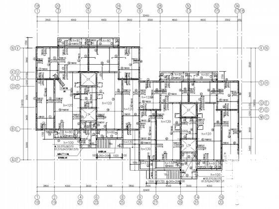 24层框剪住宅楼结构CAD施工图纸(地下室、筏板基础) - 4