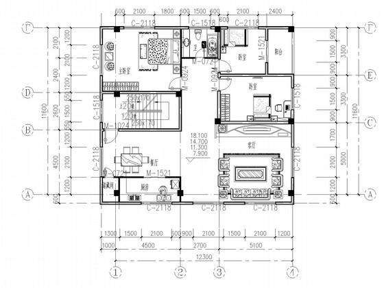 6层框架住宅楼结构CAD施工图纸(建施)(基础平面图) - 1