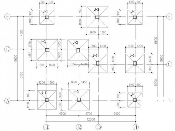 6层框架住宅楼结构CAD施工图纸(建施)(基础平面图) - 3