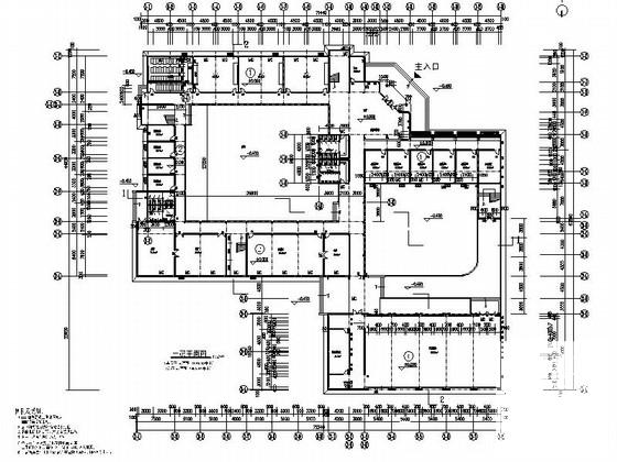 小学4层哈佛红风格教学楼建筑CAD图纸(风雨操场) - 3