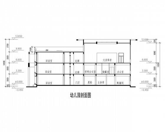 3层九班屋顶带活动场地幼儿园建筑方案设计CAD图纸(总平面图) - 2