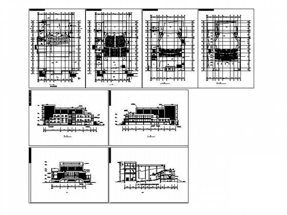 学校3层多功能报告厅建筑方案设计CAD图纸(平面图) - 4