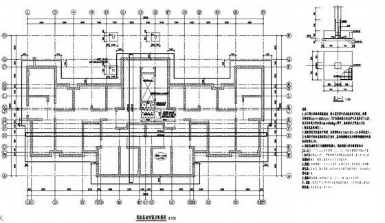 37层超高层剪力墙住宅楼结构CAD施工图纸（筏形基础） - 1