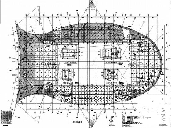 4层框架结构体育中心结构CAD施工图纸(带地下室) - 1