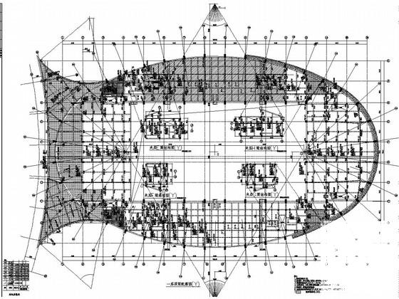 4层框架结构体育中心结构CAD施工图纸(带地下室) - 3