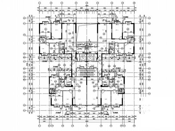 25层塔楼式纯剪力墙住宅楼结构CAD施工图纸（带裙房） - 4