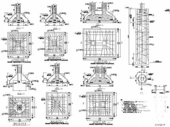 两层框架结构中学训练馆结构CAD施工图纸 - 1