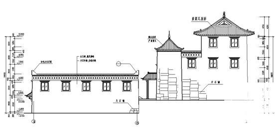 3层古寺庙修建工程建筑施工CAD图纸(三层框架结构) - 4