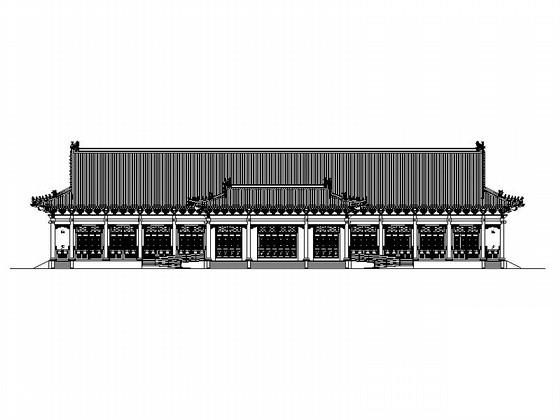 1层歇山式仿古建筑游客中心建筑施工CAD图纸(门窗大样) - 1