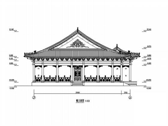 1层歇山式仿古建筑游客中心建筑施工CAD图纸(门窗大样) - 5