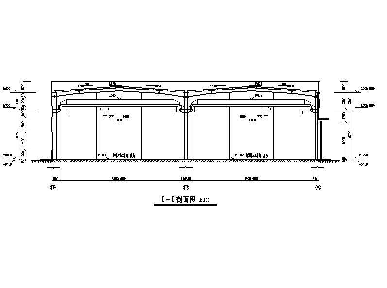 单层门式刚架彩钢板中医药厂房建筑施工CAD图纸（结构电气） - 2