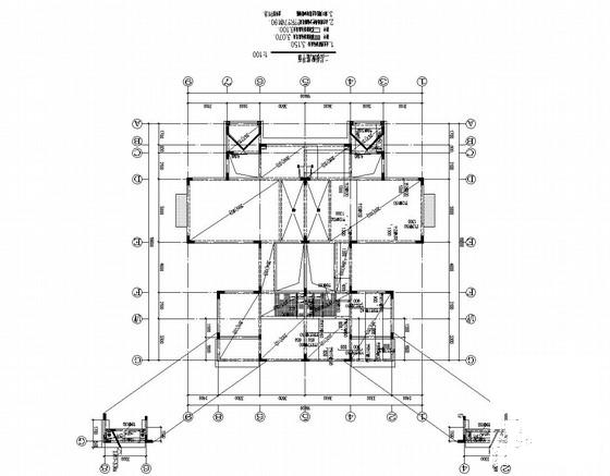 3层框架结构坡屋顶别墅结构CAD施工图纸（地下1层）(基础设计等级) - 3