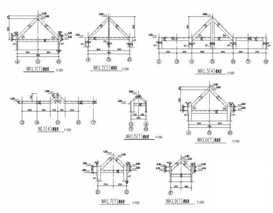 3层框架结构坡屋顶别墅结构CAD施工图纸（地下1层）(基础设计等级) - 4