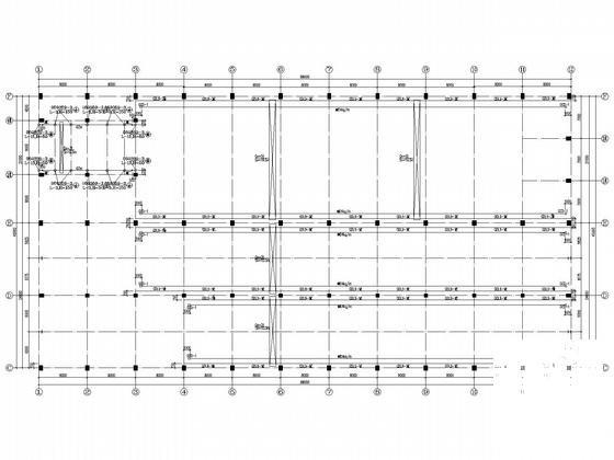 2层底部混凝土框架钢屋架厂房结构CAD施工图纸 - 5