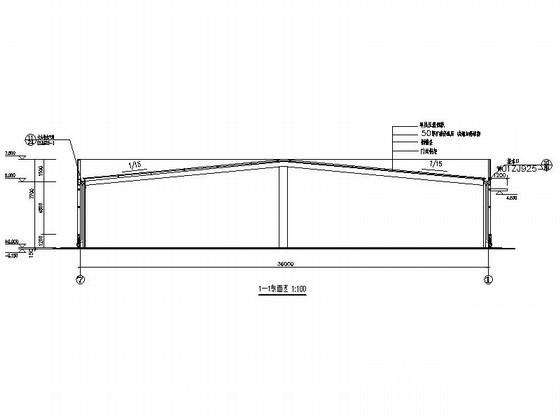 单层门式轻型钢结构厂房建筑施工CAD图纸 - 2