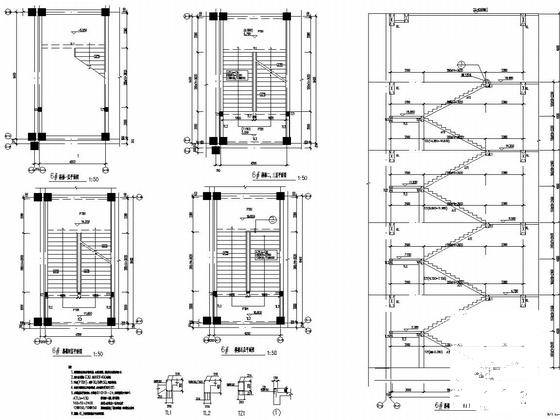 5层框架结构影视娱乐城结构CAD施工图纸 - 5
