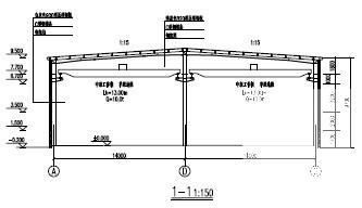 企业单层门式刚架结构厂房建筑施工CAD图纸 - 2