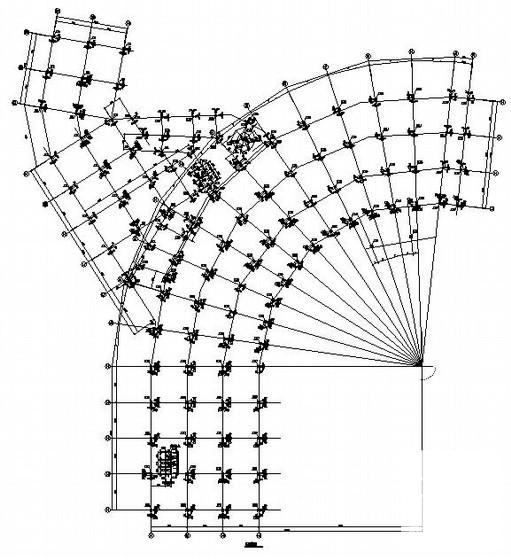 框架结构酒店大堂结构CAD施工图纸（3层五星级酒店） - 1