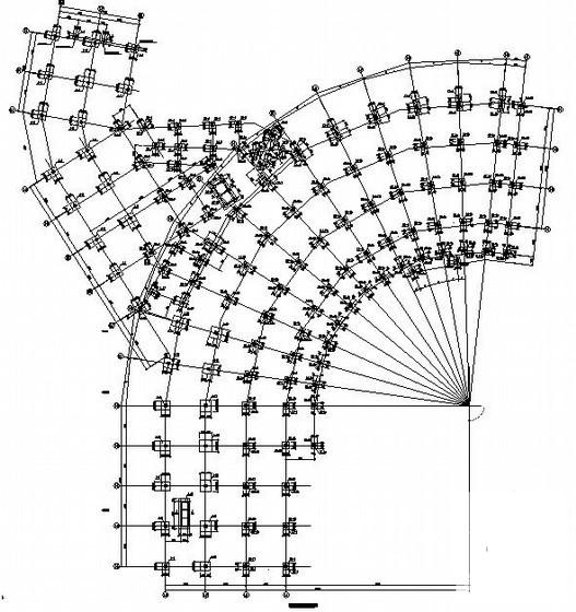 框架结构酒店大堂结构CAD施工图纸（3层五星级酒店） - 2