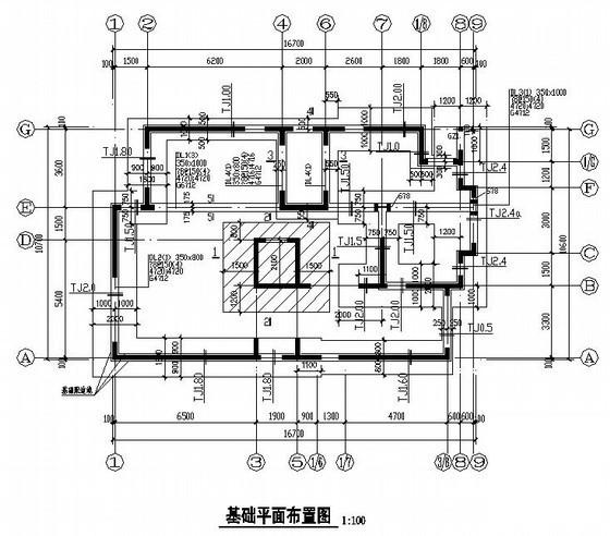 剪力墙结构私人自建别墅结构CAD施工图纸（3层坡屋顶条形基础）(平面布置图) - 3