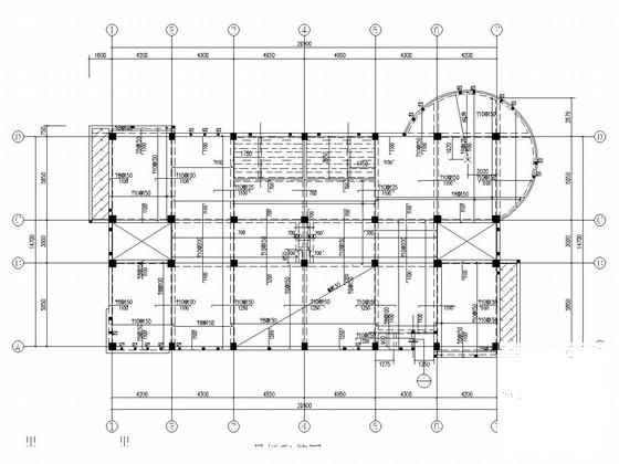 3层框架结构科技基地（展厅）结构CAD施工图纸 - 1