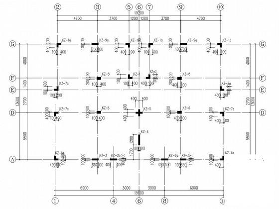 两层异形柱框架结构别墅结构CAD施工图纸 - 4